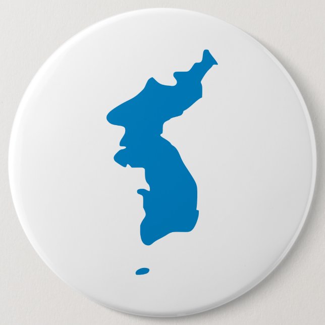 Korean Unification Flag 6 Cm Round Badge (Front)