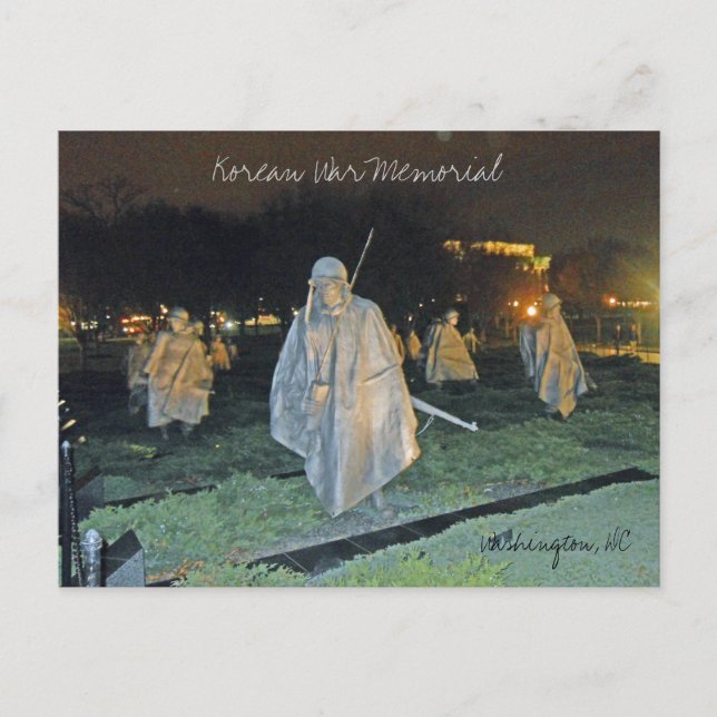 Korean War Memorial at Night Washington DC 003 Postcard (Front)