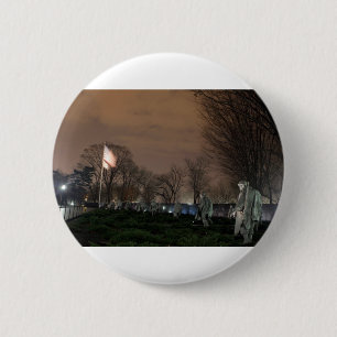 Korean War Memorial Washington Monument night 6 Cm Round Badge