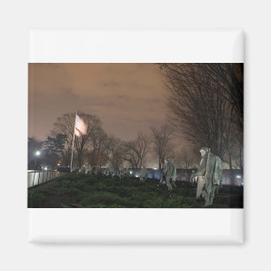 Korean War Memorial Washington Monument night Magnet
