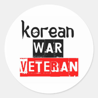 korean war veteran classic round sticker