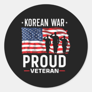 Korean War Veteran  Classic Round Sticker