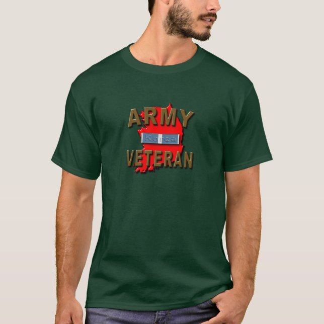Korean+War Veteran Service Ribbon, ARMY T-Shirt (Front)