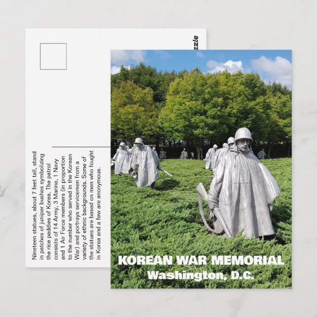 Korean War Veterans Memorial Facts Postcard (Front/Back)