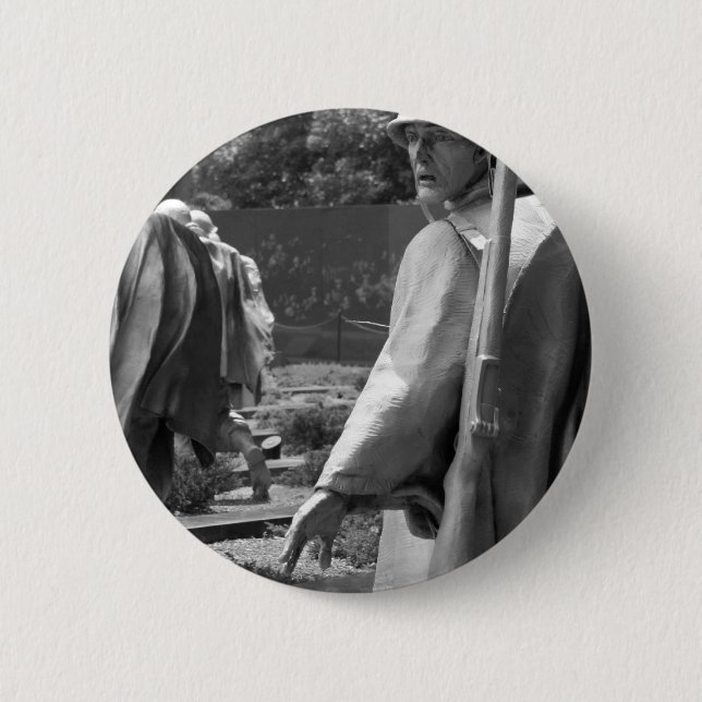 korean war veterans Status 6 Cm Round Badge (Front)