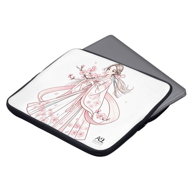 Korean Woman in Hanbok with Cherry Electronics Bag (Front Top)