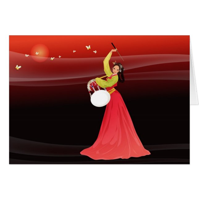 Korean woman wearing a hanbok (Front Horizontal)