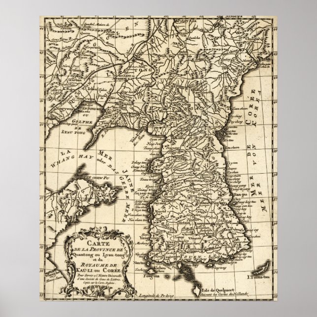 KoreaPanoramic MapKorea Poster (Front)