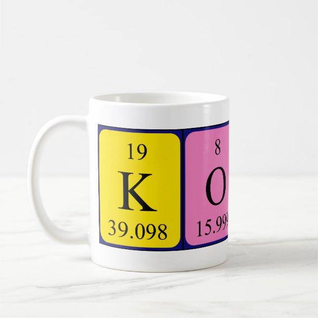 Korey periodic table name mug (Left)