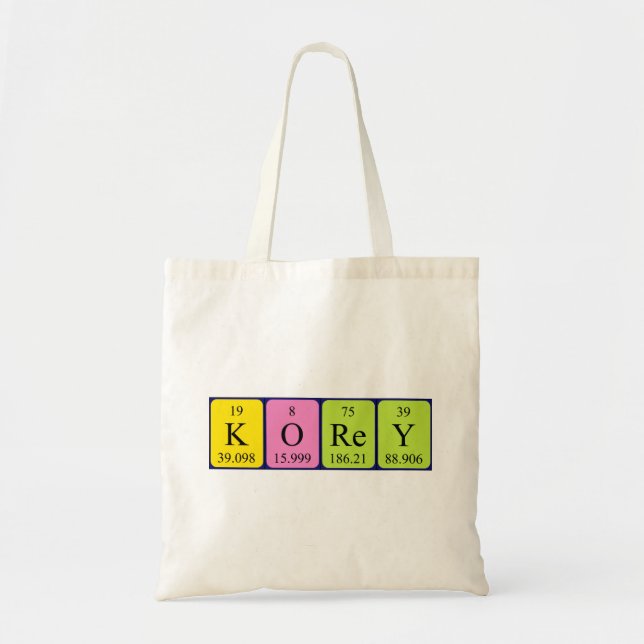 Korey periodic table name tote bag (Front)