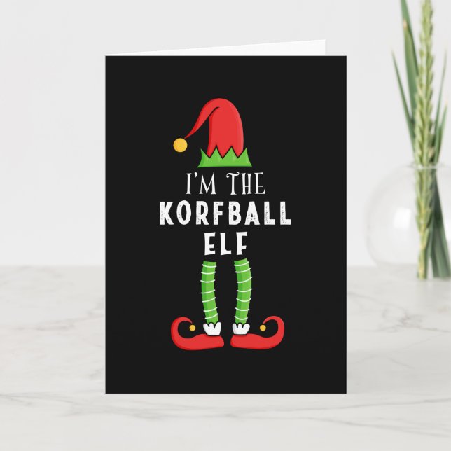 Korfball Elf Christmas Matching Family Gift Card (Front)