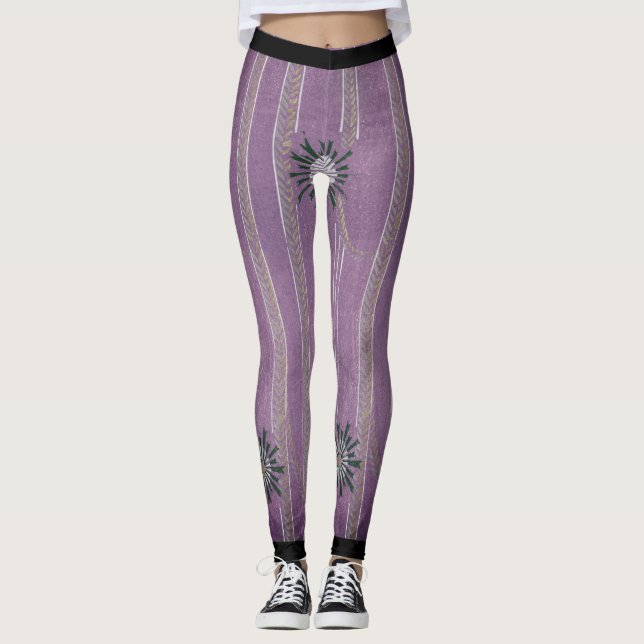 KORIN JAPANESE ART PURPLE Leggings (Front)