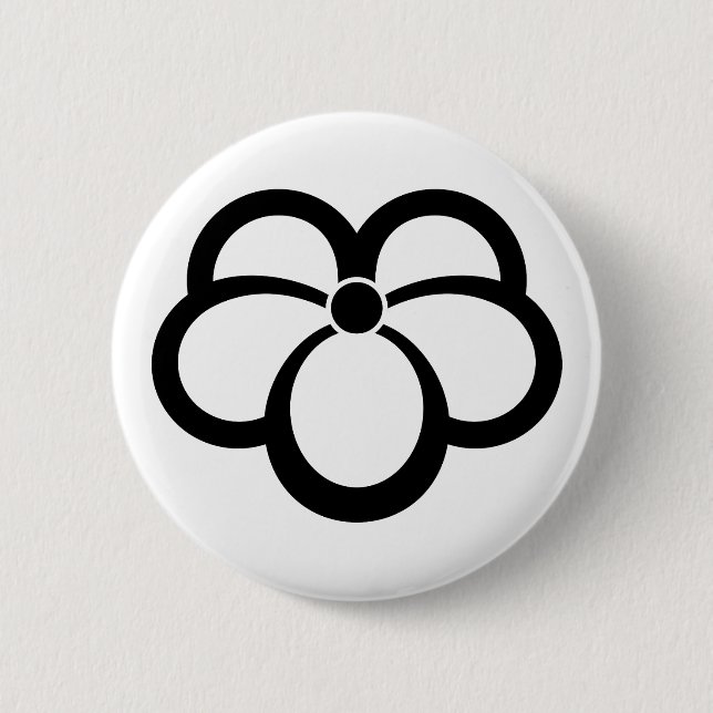 Korin-style shadowed ivy 6 cm round badge (Front)