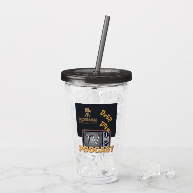 Korman Productions Deep Dive TV Podcast  Acrylic Tumbler (Back Ice)