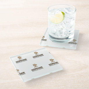 Korman Productions YouTube Channel Logo Tiled Glass Coaster