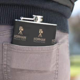 Korman Productions YouTube Channel Logo Tiled Hip Flask