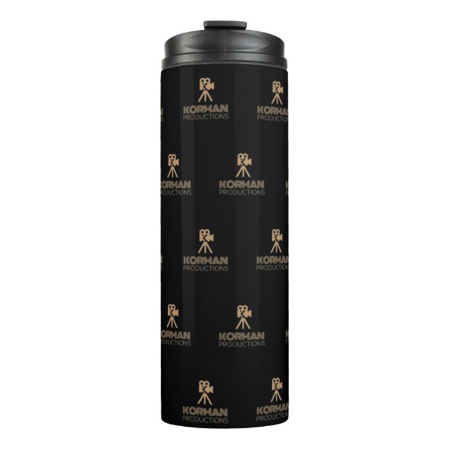 Korman Productions YouTube Channel Logo Tiled Thermal Tumbler (Front)