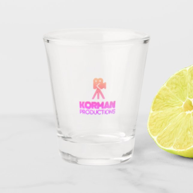 Korman Productions YouTube Channel Pink Logo  Shot Glass (Front)