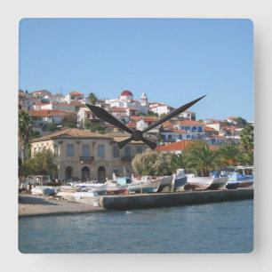 koroni skyline square wall clock