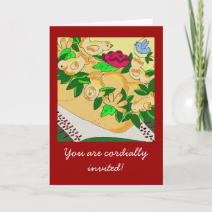 Korovai for Ukrainian Wedding Invitation