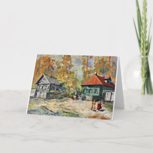 Korovin - Autumn in a Russian Village Card