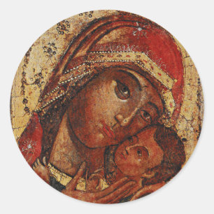 Korsunskaja: icon of the Mother of God of Cherson Classic Round Sticker