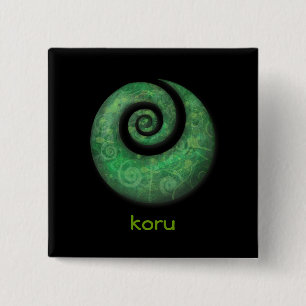 koru 15 cm square badge