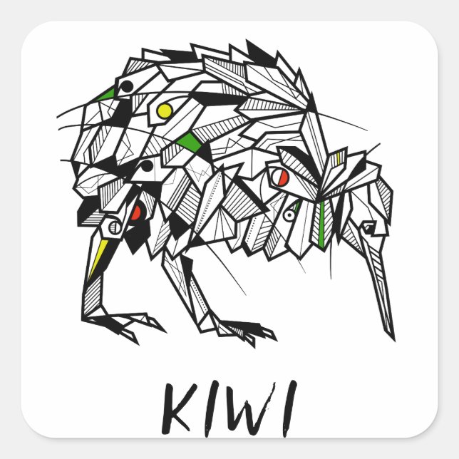 Koru Kiwi Square Sticker (Front)