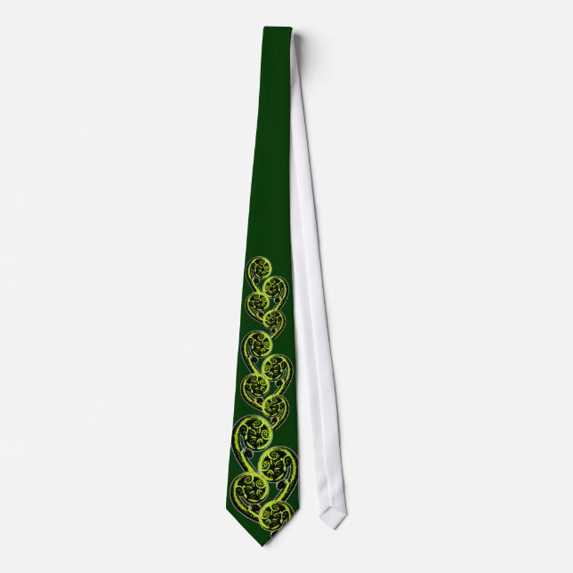 Koru scroll - green tie (Front)