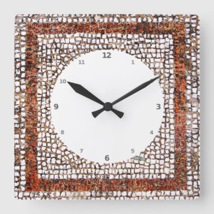 Kos Bird Mosaic Square Wall Clock