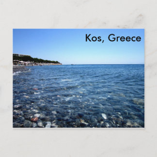 Kos, Greece Beach Scene Postcard