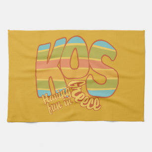 KOS Greece custom kitchen towels