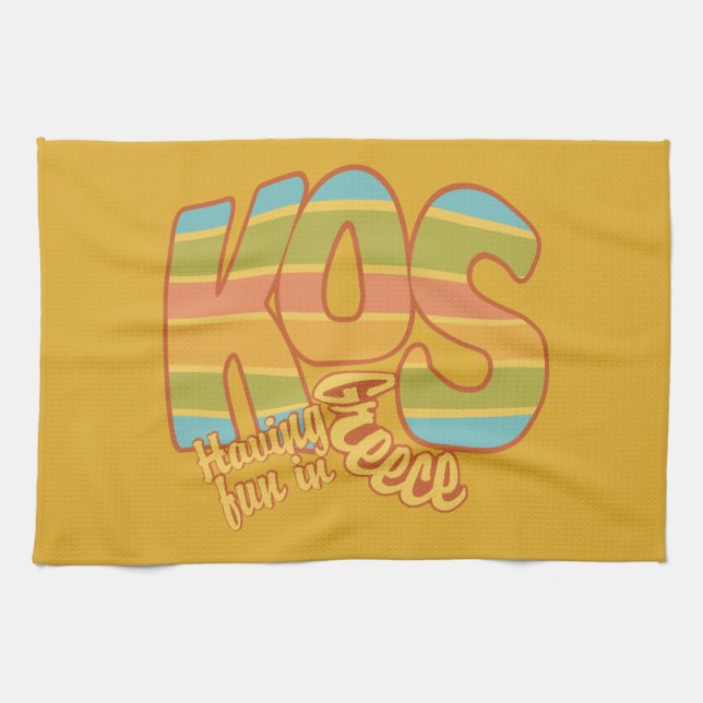 KOS Greece custom kitchen towels (Horizontal)