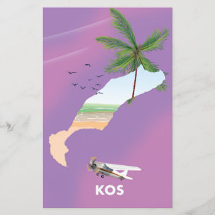 Kos Greece illustrated map.