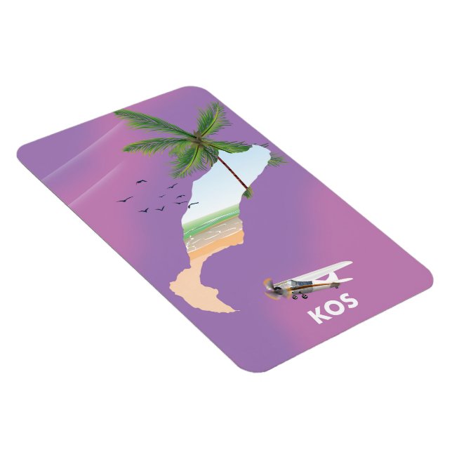 Kos Greece illustrated map. Magnet (Right Side)