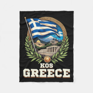 Kos Greece Souvenir Greek Vacation Travel  Fleece Blanket