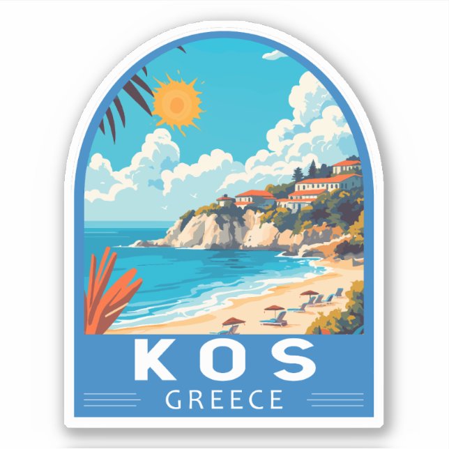 Kos Greece Travel Art Vintage (Front)