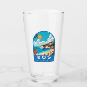 Kos Greece Travel Art Vintage Glass