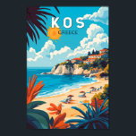 Kos Greece Travel Art Vintage Poster<br><div class="desc">Kos retro vector travel design. Kos,  one of Greece’s Dodecanese islands,  is known for its abundant sandy beaches. It’s also rich with Greek and Roman landmarks,  particularly in and around Kos Town.</div>