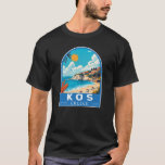 Kos Greece Travel Art Vintage T-Shirt<br><div class="desc">Kos retro vector travel design. Kos,  one of Greece’s Dodecanese islands,  is known for its abundant sandy beaches. It’s also rich with Greek and Roman landmarks,  particularly in and around Kos Town.</div>