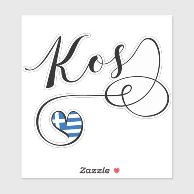Kos Heart In Flag, Greece, I Love Kos, Cos (Sheet)