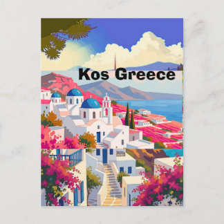 Kos Travel Postcard Art, Kos Greece Travel Art Kos