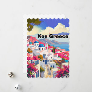 Kos Travel Postcard Art, Kos Greece Travel Art Kos