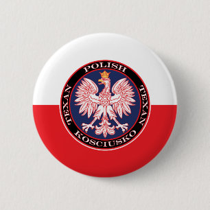 Kosciusko Round Polish Texan 6 Cm Round Badge