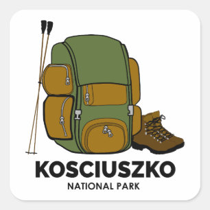 Kosciuszko National Park Backpack Square Sticker