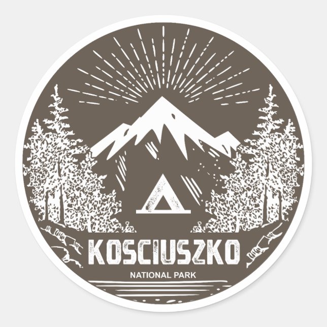 Kosciuszko National Park Classic Round Sticker (Front)