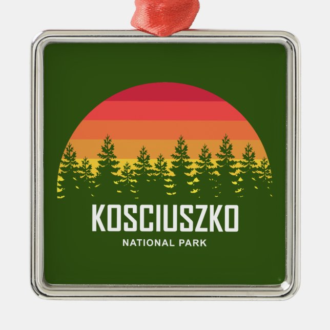 Kosciuszko National Park Metal Tree Decoration (Front)