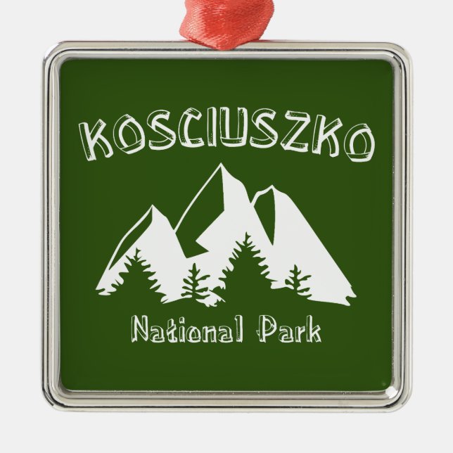 Kosciuszko National Park Metal Tree Decoration (Front)