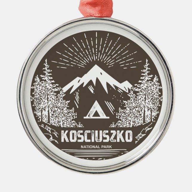 Kosciuszko National Park Metal Tree Decoration (Front)
