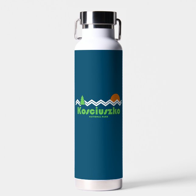 Kosciuszko National Park Retro Water Bottle (Front)